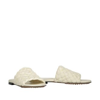Bottega Veneta Womens White Lamb Leather Mules