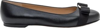 Ferragamo Leren Ballerina - Dames - Ballerinas - Zwart - 38 1/2 EU - Leer - Schoenen