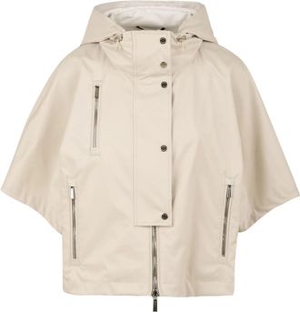 Moorer Waterdichte Kimono Jas met Dubbele Windstop - Dames - Regenjassen - Beige - XS - Jassen