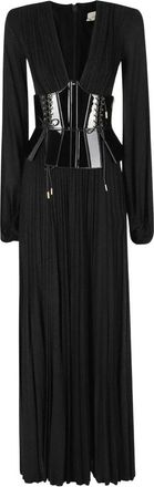 Elisabetta Franchi Rode Loper Jurk - Dames - Avondkleed - Zwart - M - Polyester - Kleedjes
