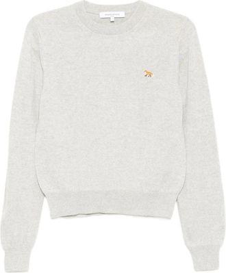 Maison Kitsun&eacute; Round-neck Truien - Dames - Ronde hals truien - Grijs - S - Truien & Vesten