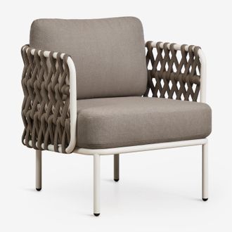 Sklum Sill&oacute;n De Jard&iacute;n En Aluminio Y Cuerda Trenzada Tevary Sklum
