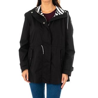 La Martina La Martina Womens long-sleeved jacket with fixed hood and adjustable drawstring LWO002 - Black Cotton - Size Small