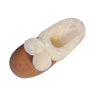 Generic Winter Womens Slip On Fleece Lined Slippers With Thick Sole For Indoor Outdoor Comfort Winter Fall Casual Wear Cozy Footwear (Brown, 4. 5)