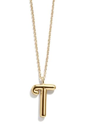 BaubleBar Bubble Initial Necklace in Gold T at Nordstrom