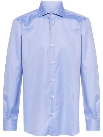 Barba cutaway collar cotton shirt - Blue