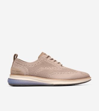 Cole Haan Mens &Oslash;riginal Grand Energyweave Stitchlite Wingtip Oxford Shoes - Beige Size 10.5