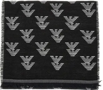 Emporio Armani Knitted scarf with Eagle motif Woman One Size