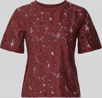 Vero Moda Regular Fit T-Shirt aus Spitze Modell SALLIE in Rostrot, Gr&ouml;&szlig;e XL