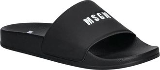 Msgm Logo-embossed Slides - Dames - Sandalen - Zwart - 36 EU - Schoenen