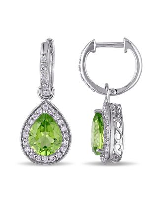 Rina Limor 14K 3.79 Ct. Tw. Diamond & Peridot Clip-On Earrings