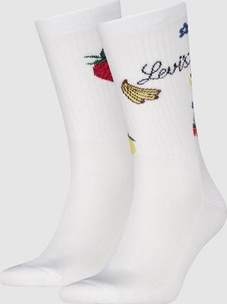 Levi's Regular Cut Fruit Socks 2 pack - Hombre - 39 - Blanco / White Combo