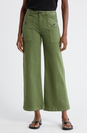 Kut from the Kloth Meg High Waist Ankle Wide Leg Utility Pants in Dill at Nordstrom, Size 2