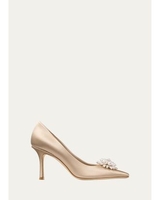 Jimmy Choo London 85mm Ines Pearly Satin Pumps