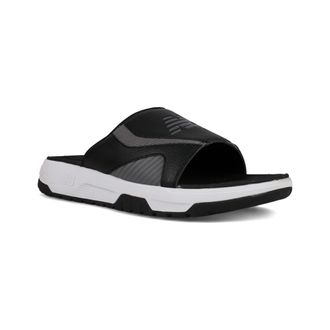 New Balance Mens Slide Sandal, Black/Castlerock/Wht, 11