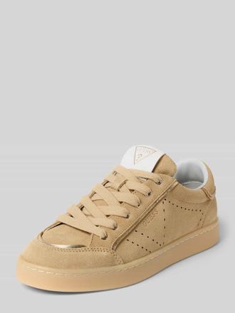 Guess Sneaker aus Leder-Mix mit Logo-Pr&auml;gung Modell Hell in Beige, Gr&ouml;&szlig;e 36