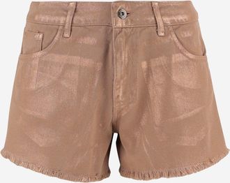 DON'T @ ME Baumwollshorts mit Fransensaum