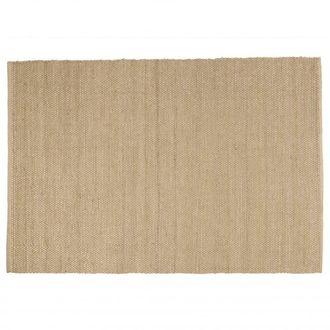 Macabane Alfombra rectangular de yute y algod&oacute;n beige de 160x230 cm