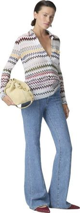 Missoni Zigzag Cotton And Viscose Blouse With V-neckline in Green& Brown at Nordstrom, Size 40 It