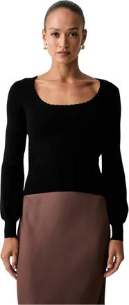 Twinset Aangesloten trui met gehaakte details - Dames - Truien - Zwart - Maat: S Viscose
