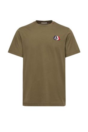 Moncler TRIPLE LOGO COTTON T SHIRT Size: XXL, colour: GREEN