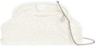 Stella McCartney Oversize Falabella Padded Soft Paillette Clutch with Chain in White at Nordstrom