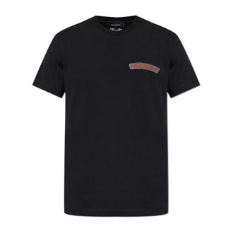 Dsquared2 T-Shirt with Logo Patch - male - Dsquared2 - T-Shirts - Black - XL - Tops