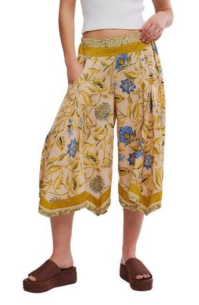 Free People Sweet Reaction Print Crop Swing Pants in Sunflower Combo at Nordstrom, Size X-Small
