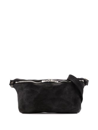 Guidi full-grain leather messenger bag - Black