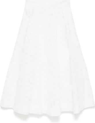 Zimmermann Midi Rok met Rits aan de Achterkant - Dames - Midirokken - Wit - L - Rokken