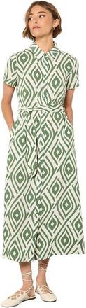 Apricot Short Sleeve Midi Shirt Dress in Green at Nordstrom, Size Xx-Large