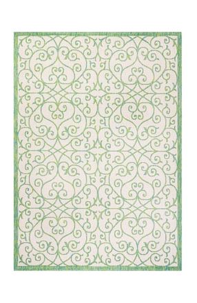 Jonathan Y Designs Madrid Vintage Filigree Textured Weave Indoor/Outdoor Area Rug in Cream/green at Nordstrom, Size 3Ft 0In X 5Ft 0In