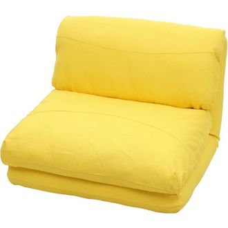 Hhg Poltrona letto pouf relax morbido imbottito HHG 515 trasformabile tessuto giallo