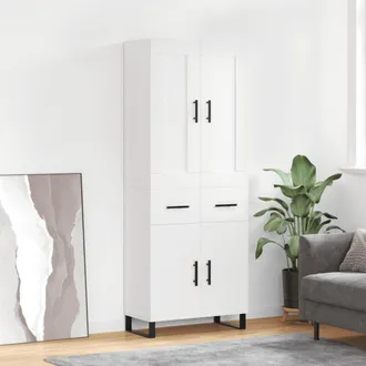 vidaXL Furniture Limited - Aparador Alto Madera Contrachapada Blanco