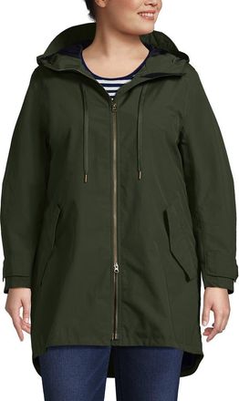 Lands End Plus Size Squall A-Line Rain Jacket in Darkest Olive at Nordstrom, Size 2X