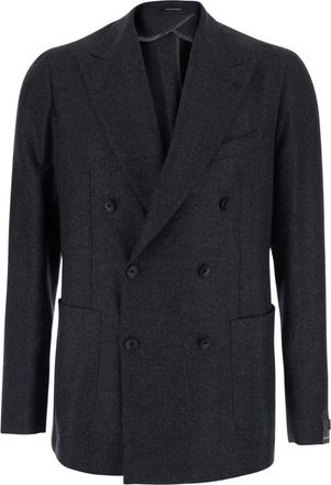Tagliatore Dark Grey Peaked Lapel Blazer