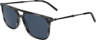 Ferragamo Stijlvolle Zonnebril - Heren - Zonnebrillen - Grijs - 57 MM - Accessoires