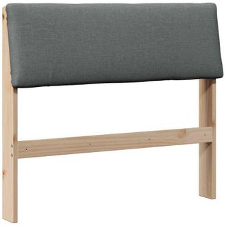 vidaXL Upholstered Headboard Dark Grey 100 cm Solid Pine Wood vidaXL
