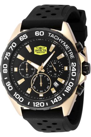 Invicta Racing 47769 Heren Horloge - Quartz Uurwerk - Roestvrij Staal met zwarte Wijzerplaat - 43mm