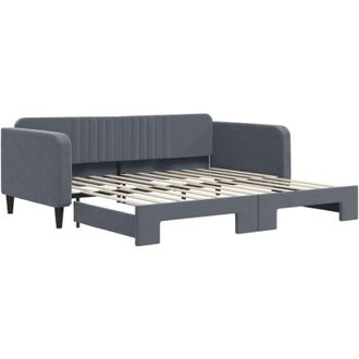 vidaXL Sof&aacute; Cama Nido Terciopelo Gris Oscuro 100x200 Cm Vidaxl