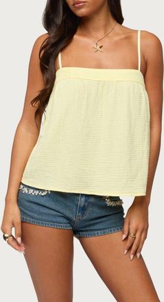 Edikted Sapphire Cotton Gauze Camisole in Yellow at Nordstrom, Size X-Small