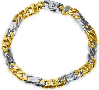 Pompeii3 Mens Figaro Link 14k Gold (35gram) or Platinum (57gram) 7.5mm Bracelet 8.5