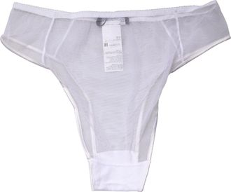 Dolce & Gabbana Womens White Sheer Silk Stretch High Brief Underwear Elastane Clothing