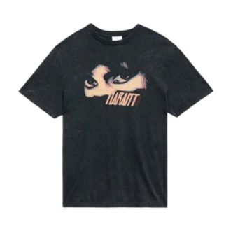 Isabel Marant T-Shirts, male, Black, M, Graphic Logo Print Cotton T-shirt
