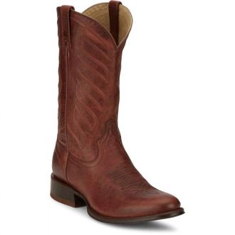 Tony Lama Mens Lenado Dreby Tan Goar R-Toe Cowboy Boot