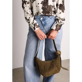 Shabbies Amsterdam suede schoudertas Platamini bruin