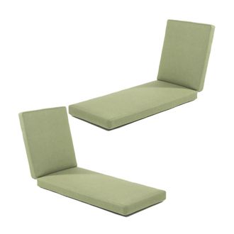 ED&Egrave;N JARD&Iacute; Pack 2 cojines de tumbona exterior repelente al agua verde