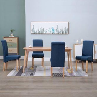 vidaXL Sedie da Pranzo 4 pz Blu in Tessuto vidaXL