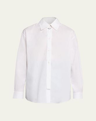 Marni D-Ring Strap Cotton Poplin Button-Down Shirt