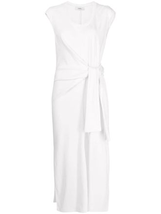 GOEN.J twist-detail midi dress - White